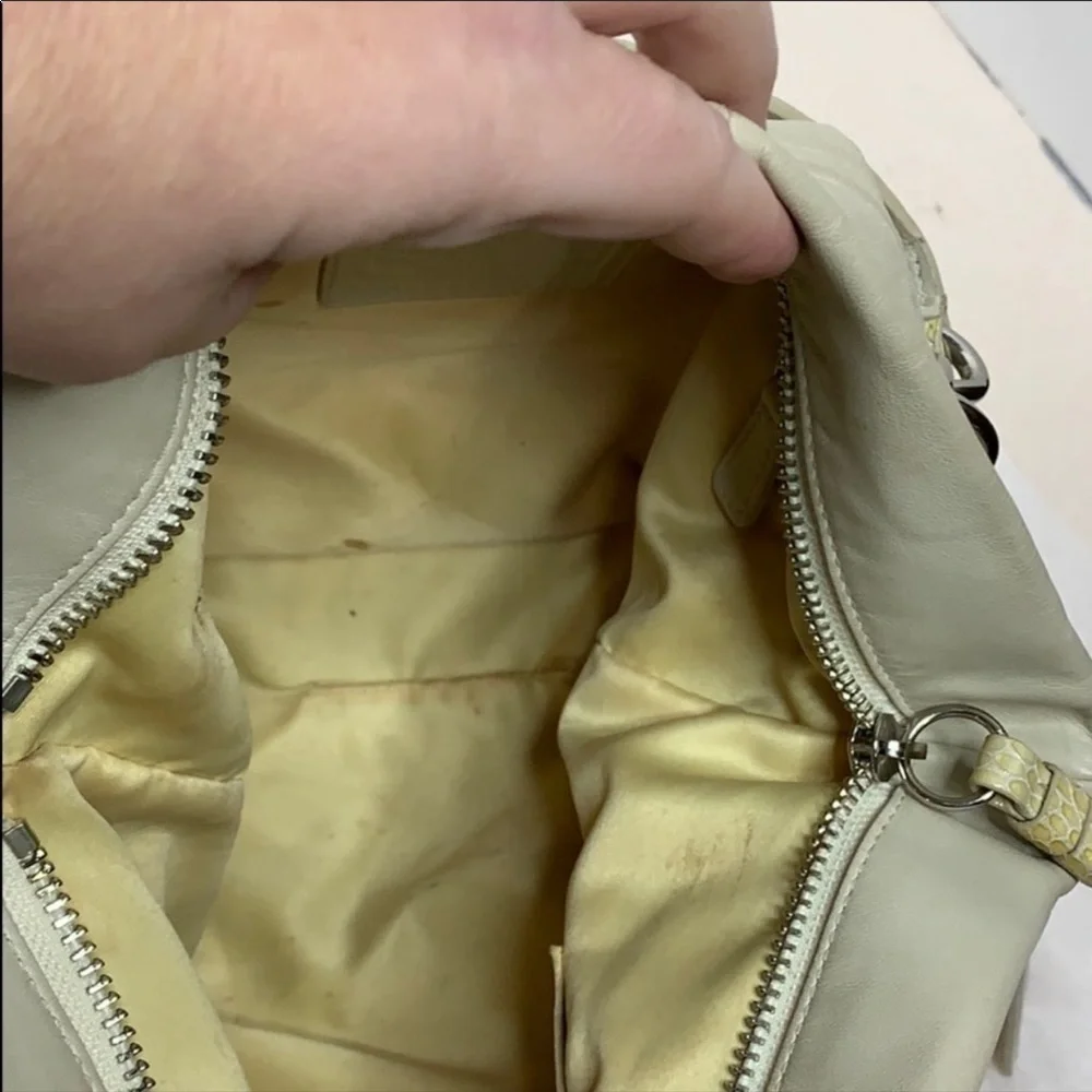 COACH BROOKE LEATHER  BAG WHITE #14820